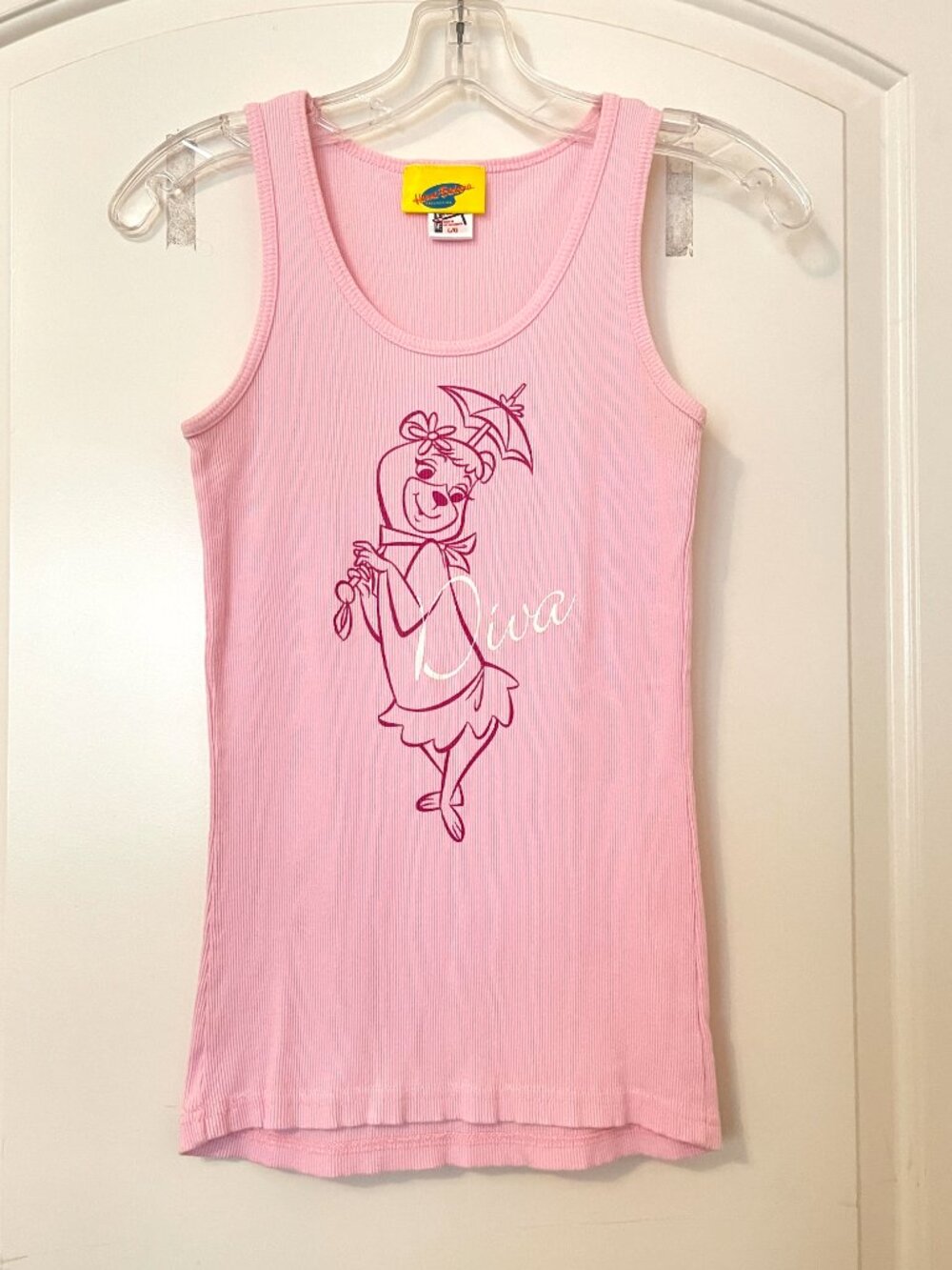 Yogi Bear Cindy Bear Diva Tank Top Hanna Barbera Collection Pink Large